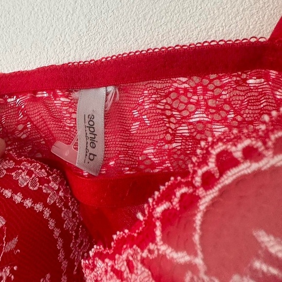 Cherry Red Lace Lingerie Bra - Picture 2 of 2